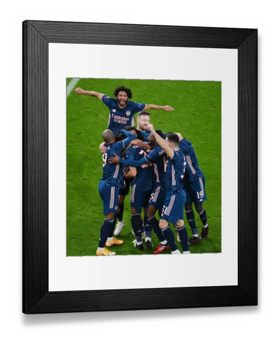 Framed Print : Arsenal's Empty Emirates: Celebrating Pablo Mari's Goal in the UEFA Europa League (2020-21) Framed Print : Arsenal's Empty Emirates: Celebrating Pablo Mari's Goal in the UEFA Europa League (2020-21)