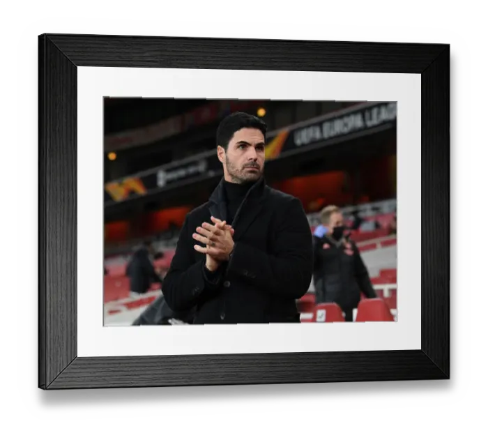 Framed Print : Arsenal's Mikel Arteta Prepares for Europa League Clash Against Rapid Wien Framed Print : Arsenal's Mikel Arteta Prepares for Europa League Clash Against Rapid Wien