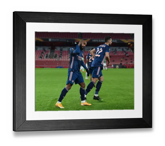 Framed Print : Alexandre Lacazette's Goal: Arsenal FC Triumphs Over Rapid Wien in Europa League Framed Print : Alexandre Lacazette's Goal: Arsenal FC Triumphs Over Rapid Wien in Europa League