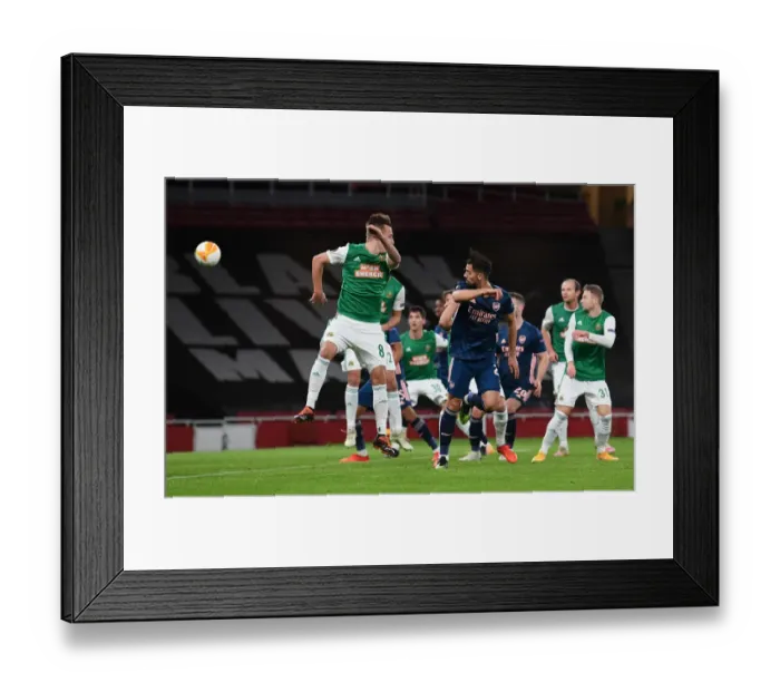 Framed Print : Pablo Mari Scores His Second Goal: Arsenal's Europa League Victory over Rapid Wien