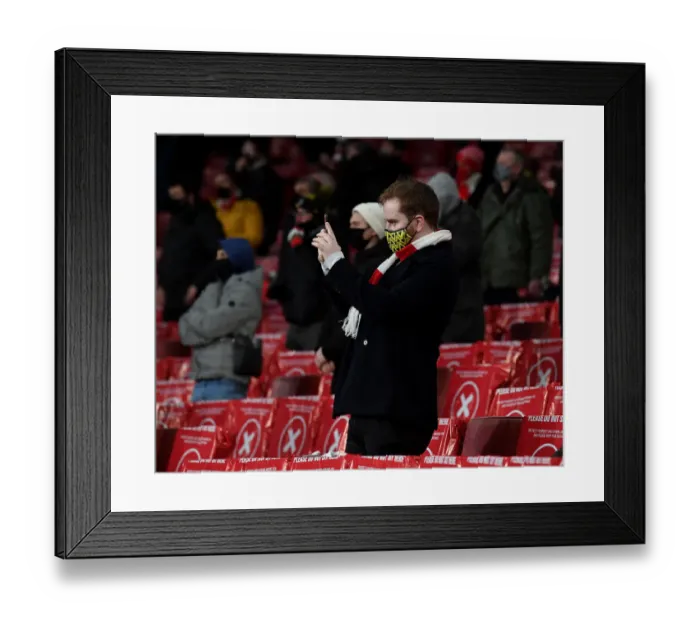 Framed Print : Arsenal Fans Cheering Loudly at Emirates Stadium during Europa League Match against Rapid Wien (2020-21) Framed Print : Arsenal Fans Cheering Loudly at Emirates Stadium during Europa League Match against Rapid Wien (2020-21)