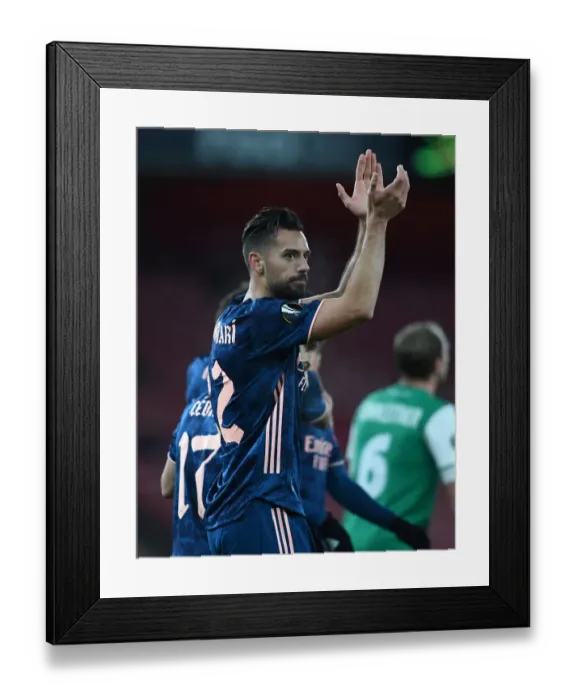 Framed Print : Pablo Mari Scores His Second Goal: Arsenal's Europa League Victory over Rapid Wien Framed Print : Pablo Mari Scores His Second Goal: Arsenal's Europa League Victory over Rapid Wien