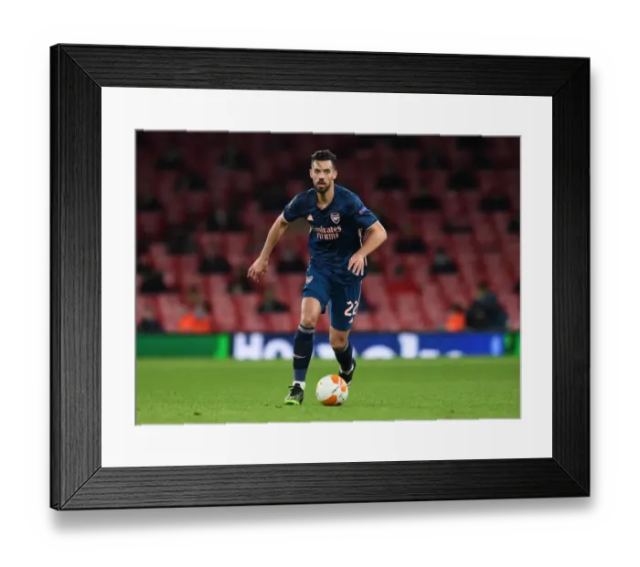 Framed Print : Arsenal's Pablo Mari in Action during UEFA Europa League Match against Rapid Wien