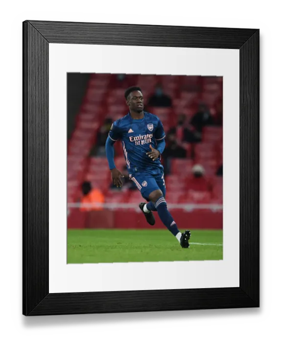 Framed Print : Arsenal's Flo Balogun Shines in Europa League Clash Against Rapid Wien