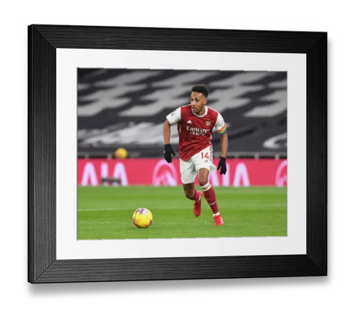Framed Print : Arsenal vs. Tottenham: Aubameyang Faces Off in Intense 2020-21 Premier League Clash