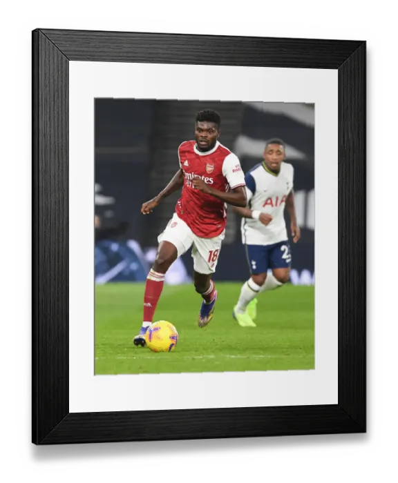Framed Print : Thomas Partey Shines: Arsenal's Midfielder Stands Out in Intense London Derby vs. Tottenham Hotspur, Premier League 2020-21
