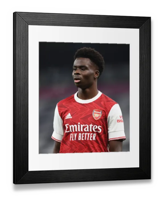Framed Print : Arsenal's Bukayo Saka in Action against Tottenham Hotspur in the 2020-21 Premier League
