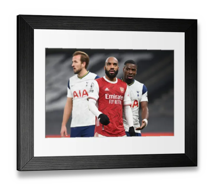 Framed Print : Alexis Lacazette in Action: Arsenal vs. Tottenham Hotspur, Premier League 2020 - London Derby