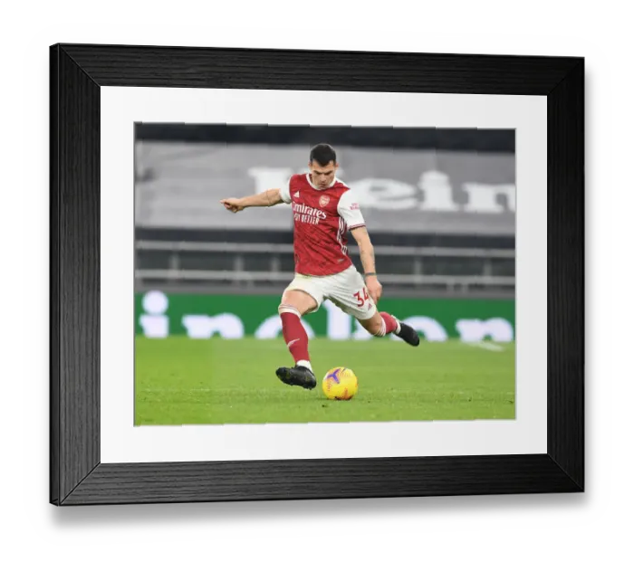 Framed Print : London Derby Showdown: Xhaka's Battle in Arsenal's Premier League Clash vs. Tottenham Hotspur, 2020-21