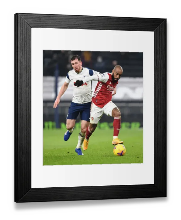Framed Print : Tottenham vs Arsenal: Lacazette vs Hojbjerg Clash in 2020-21 Premier League