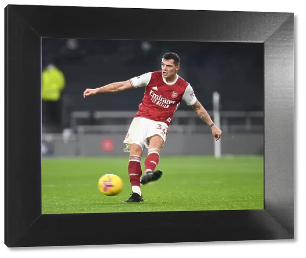London Derby: Granit Xhaka in Action for Arsenal against Tottenham Hotspur, Premier League 2020-21