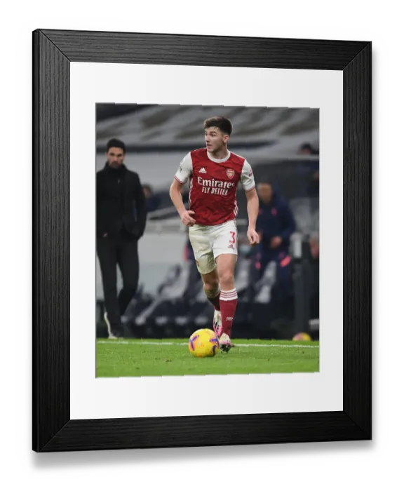 Framed Print : Arsenal's Kieran Tierney in Action against Tottenham Hotspur in the Premier League, London 2020