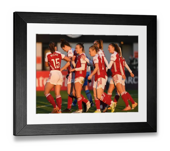 Framed Print : Arsenal Women's Super League Victory: Caitlin Foord Scores Historic First Goal vs. Birmingham City