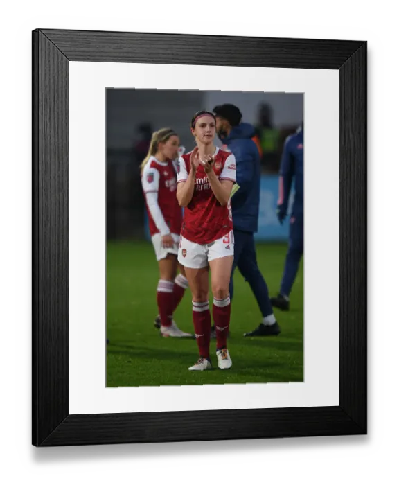 Framed Print : Arsenal Women Celebrate FA WSL Victory: Lotte Wubben-Moy Honors Supporters