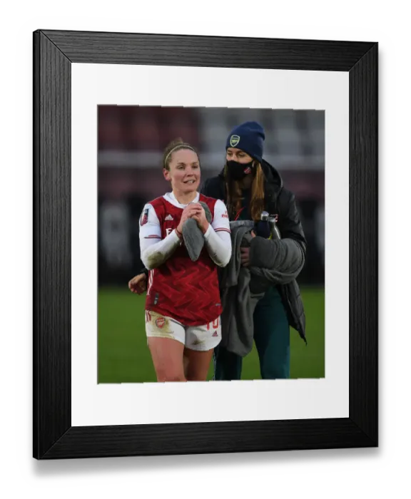 Framed Print : Arsenal Women's Victory: Kim Little and Lia Walti Celebrate over Birmingham City Women