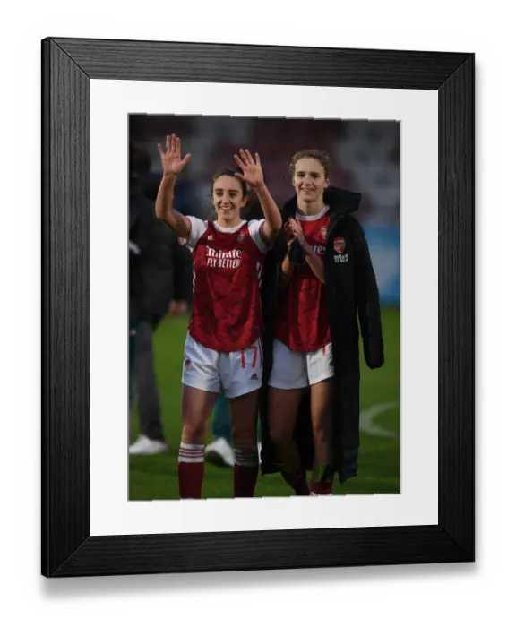 Framed Print : Arsenal Women Celebrate FA WSL Title Triumph: Evans and Miedema Lead the Victory Parade