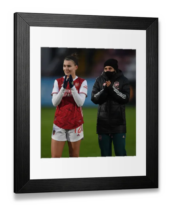 Framed Print : Arsenal Women's Victory: Steph Catley and Noele Maritz Celebrate with Fans Framed Print : Arsenal Women's Victory: Steph Catley and Noele Maritz Celebrate with Fans