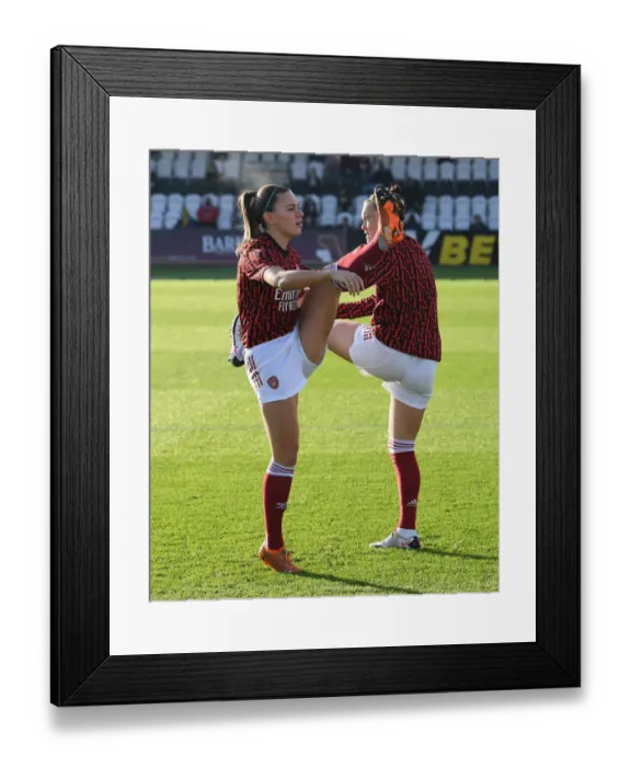 Framed Print : Arsenal Women's Squad Gears Up: Intense Warm-Up Before Clash Against Birmingham City, FA WSL Framed Print : Arsenal Women's Squad Gears Up: Intense Warm-Up Before Clash Against Birmingham City, FA WSL