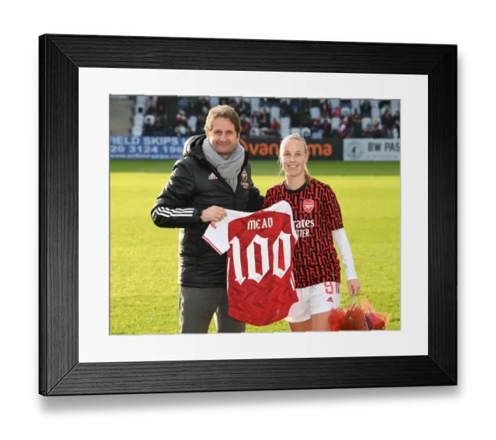 Framed Print : Arsenal's Beth Mead Celebrates 100th Appearance Against Birmingham City Women Framed Print : Arsenal's Beth Mead Celebrates 100th Appearance Against Birmingham City Women