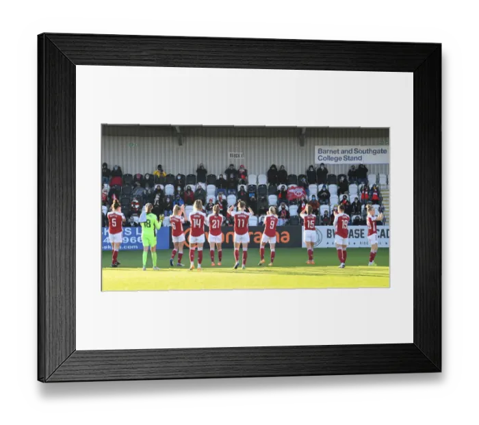 Framed Print : Arsenal Women vs. Birmingham City Women: Pre-Match Clap at Meadow Park (FA WSL 2020-21)