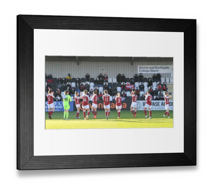 Framed Print : Arsenal Women vs. Birmingham City Women: United Pre-Match Clap (FA WSL 2020-21)