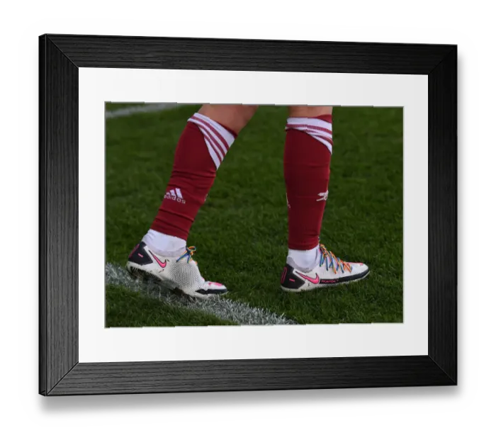 Framed Print : Arsenal's Caitlin Foord Shows Support for Rainbow Laces Campaign in FA WSL Match vs Birmingham City