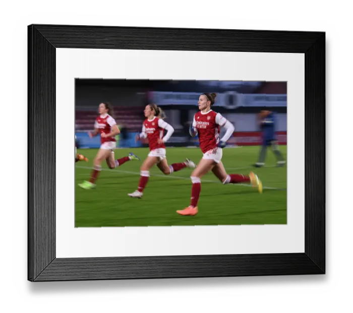 Framed Print : Arsenal Women's Post-Match Training: Steph Catley and Substitutes at Meadow Park