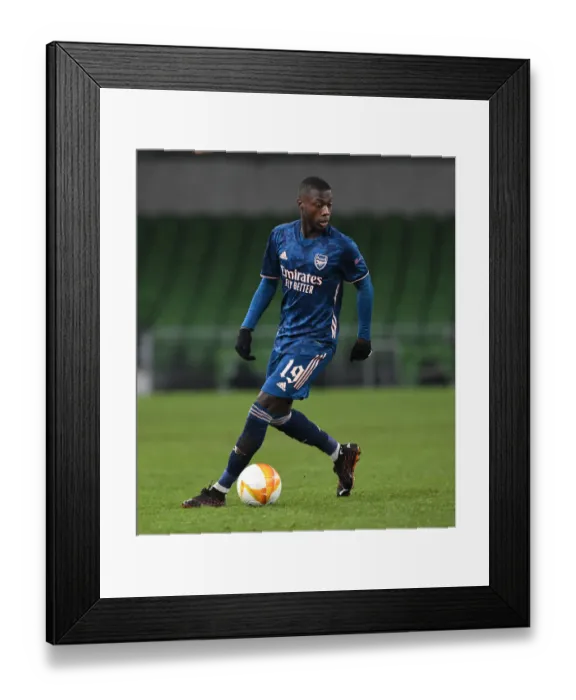 Framed Print : Nicolas Pepe in Action: Arsenal vs. Dundalk - UEFA Europa League (December 2020)