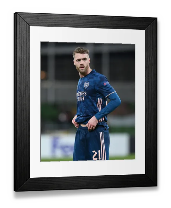 Framed Print : Arsenal's Chambers in Action: Europa League Victory over Dundalk