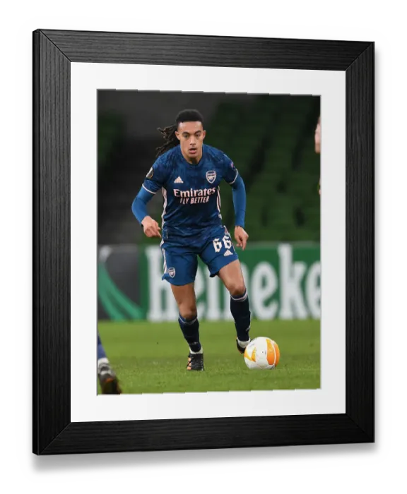 Framed Print : Arsenal's Miguel Azeez: A Rising Star Shines in Europa League Victory over Dundalk FC