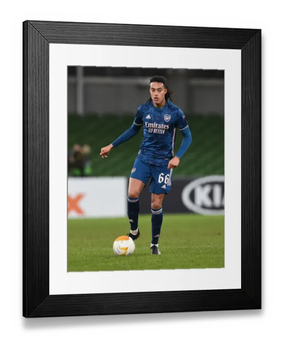 Framed Print : Arsenal's Miguel Azeez Shines in UEFA Europa League Clash against Dundalk FC (December 2020, Dublin)