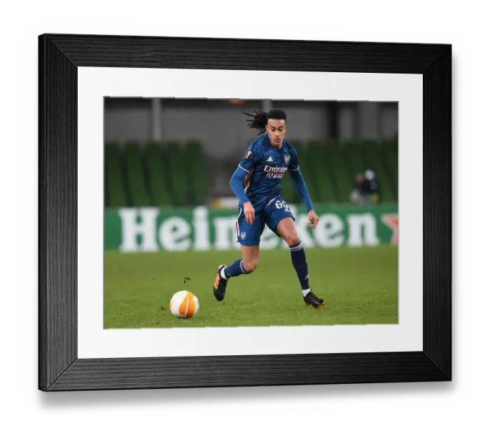 Framed Print : Miguel Azeez's Standout Performance: Arsenal's Europa League Victory over Dundalk FC Framed Print : Miguel Azeez's Standout Performance: Arsenal's Europa League Victory over Dundalk FC