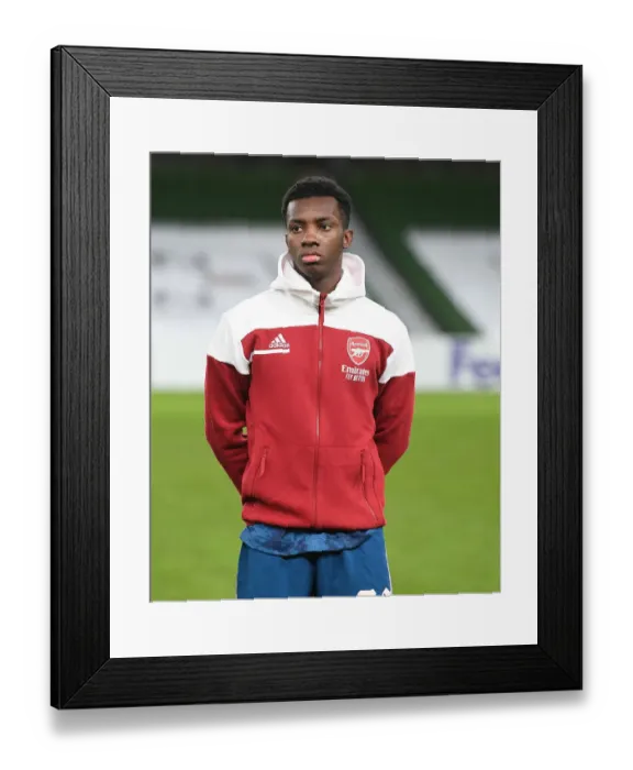 Framed Print : Arsenal's Eddie Nketiah Prepares for Dundalk Clash in Europa League Group Stage