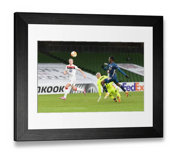 Framed Print : Eddie Nketiah Scores First Arsenal Goal: Arsenal Wins Europa League Match Against Dundalk