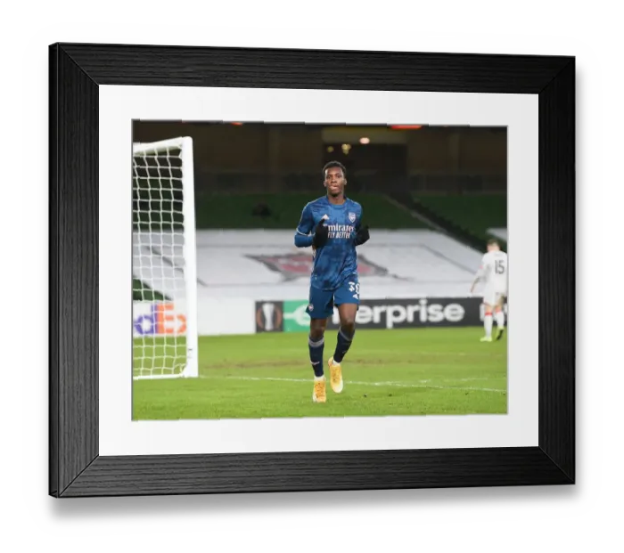Framed Print : Eddie Nketiah Scores First in Arsenal's Europa League Victory over Dundalk