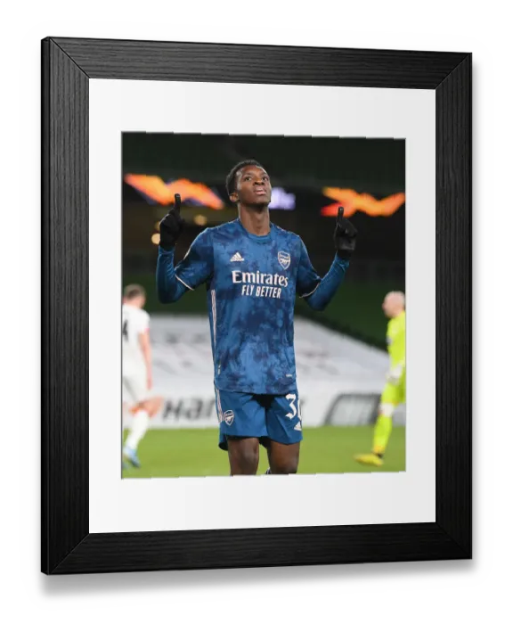 Framed Print : Eddie Nketiah Scores First for Arsenal in UEFA Europa League Victory over Dundalk FC Framed Print : Eddie Nketiah Scores First for Arsenal in UEFA Europa League Victory over Dundalk FC