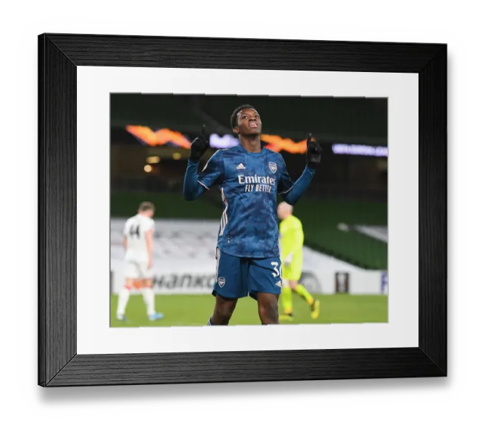 Framed Print : Eddie Nketiah Scores First Arsenal Goal: Arsenal Triumphs in Europa League Clash vs. Dundalk Framed Print : Eddie Nketiah Scores First Arsenal Goal: Arsenal Triumphs in Europa League Clash vs. Dundalk