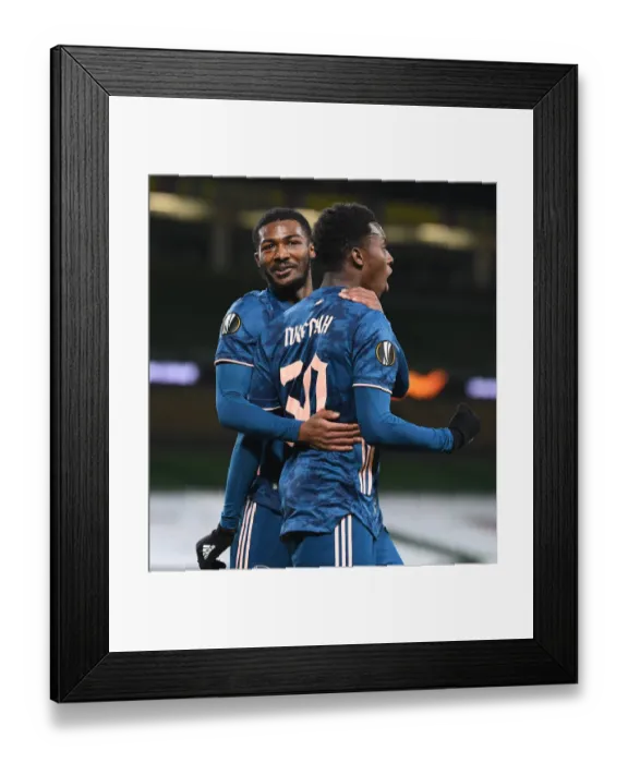 Framed Print : Eddie Nketiah Scores First Goal for Arsenal in Europa League: Dundalk FC vs Arsenal, Dublin, Ireland (2020-21)