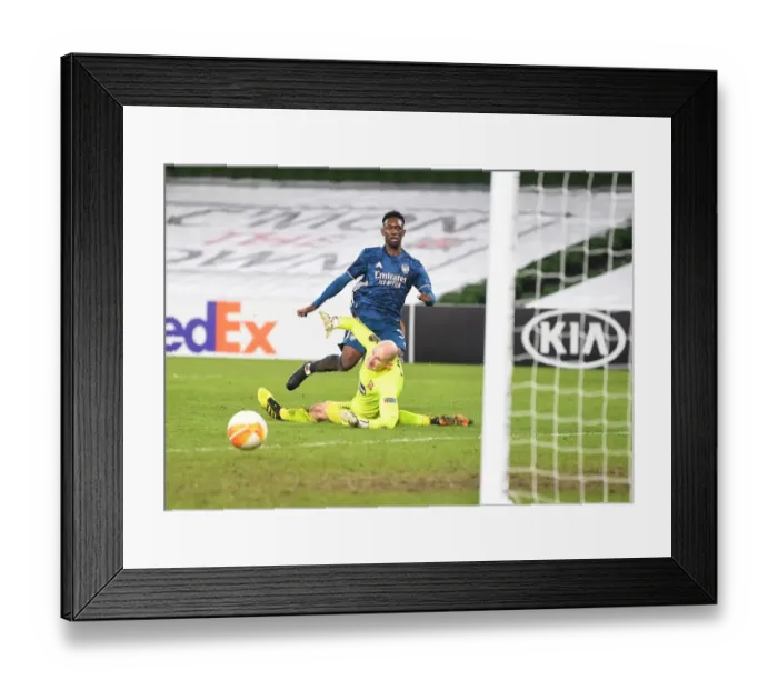 Framed Print : Arsenal's Balogun Scores Four in Thrashing of Dundalk in Europa League Framed Print : Arsenal's Balogun Scores Four in Thrashing of Dundalk in Europa League