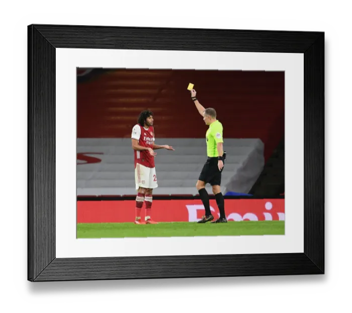 Framed Print : Arsenal vs Burnley: Elneny Yelled at by Referee in 2020-21 Premier League Clash Framed Print : Arsenal vs Burnley: Elneny Yelled at by Referee in 2020-21 Premier League Clash