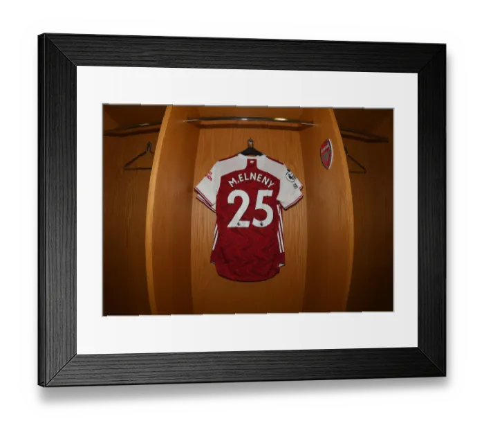 Framed Print : Mo Elneny's Hanging Arsenal Shirt in Emirates Changing Room (Arsenal vs Burnley, 2020-21) Framed Print : Mo Elneny's Hanging Arsenal Shirt in Emirates Changing Room (Arsenal vs Burnley, 2020-21)