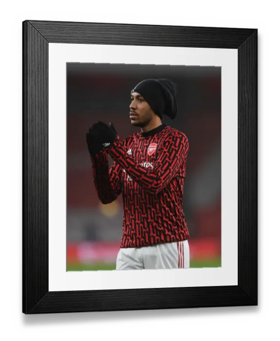 Framed Print : Arsenal's Aubameyang Ready for Burnley Clash - Arsenal v Burnley, Premier League 2020-21