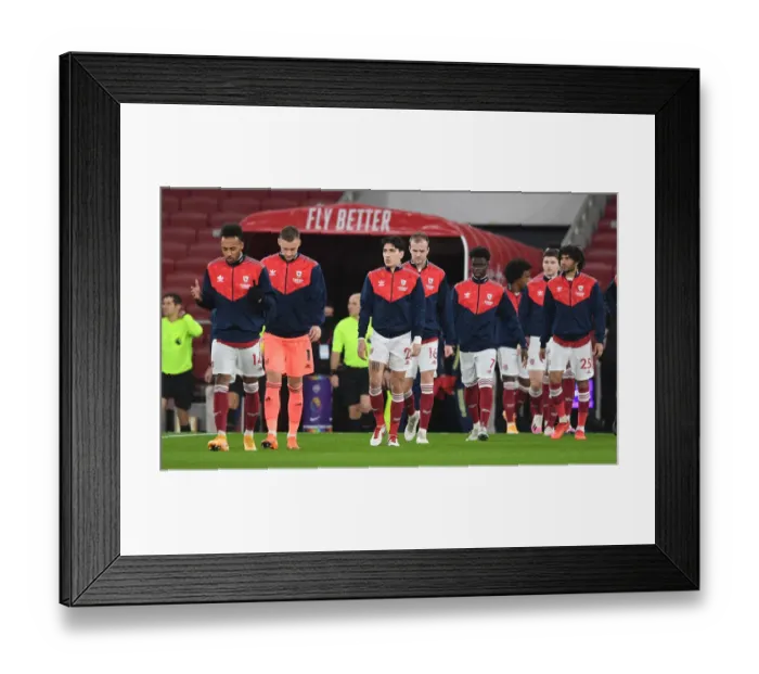 Framed Print : Arsenal Players Walk Out Before Arsenal vs Burnley Premier League Match, Emirates Stadium, London, 2020 Framed Print : Arsenal Players Walk Out Before Arsenal vs Burnley Premier League Match, Emirates Stadium, London, 2020