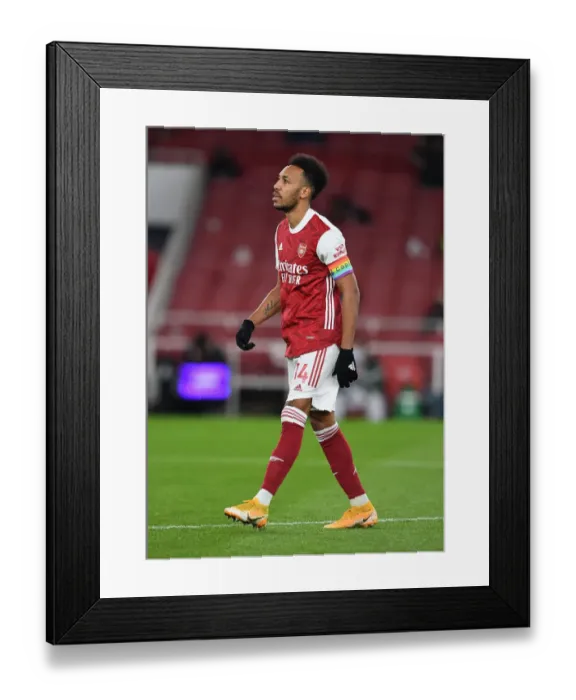 Framed Print : Arsenal's Aubameyang Readies for Burnley Battle: Premier League 2020-21