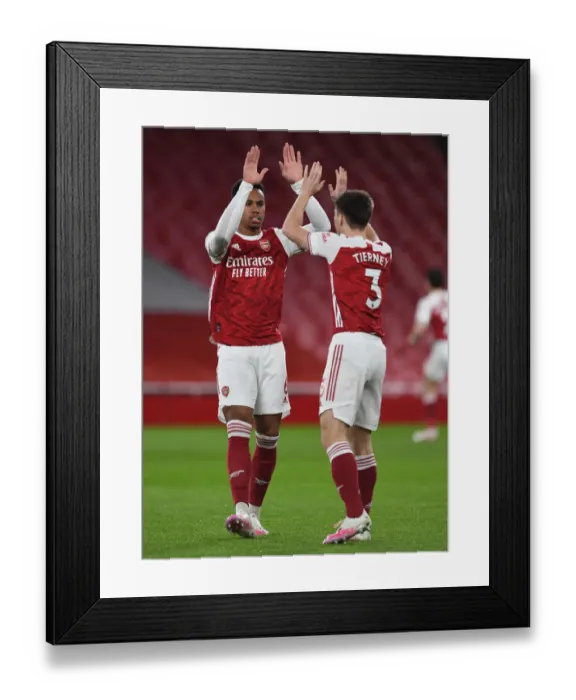 Framed Print : Arsenal's Magalhaes and Tierney Prepare for Burnley Clash (2020-21) Framed Print : Arsenal's Magalhaes and Tierney Prepare for Burnley Clash (2020-21)