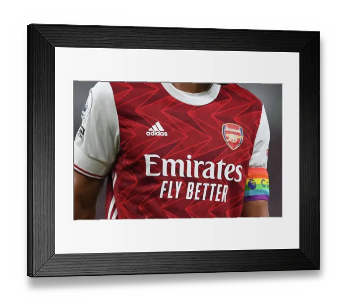 Framed Print : Arsenal's Aubameyang in Action against Burnley - Premier League 2020-21