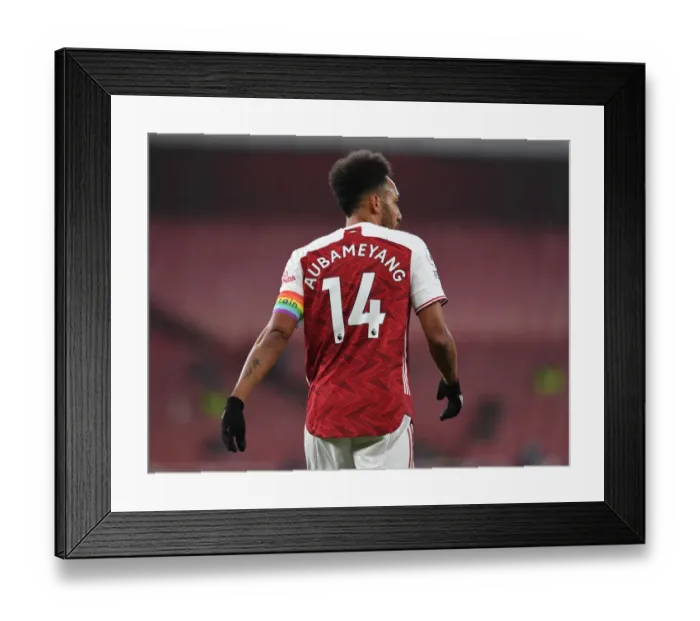 Framed Print : Arsenal's Aubameyang Shines in Arsenal v Burnley Premier League Clash (December 2020)