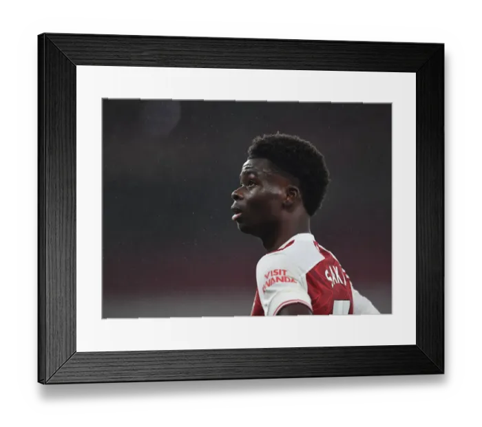 Framed Print : Arsenal's Bukayo Saka in Action against Burnley - Premier League 2020-21