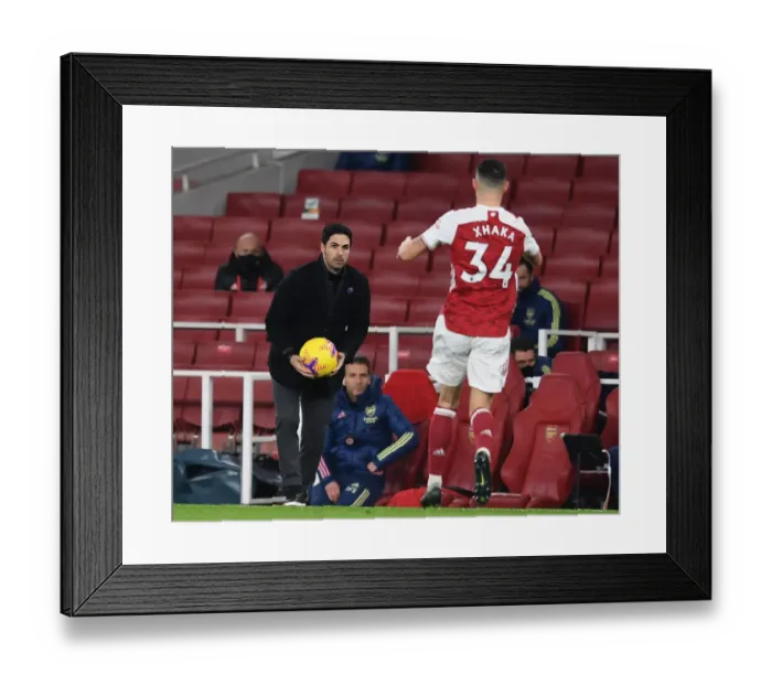 Framed Print : Mikel Arteta Leads Arsenal in Premier League Battle against Burnley
