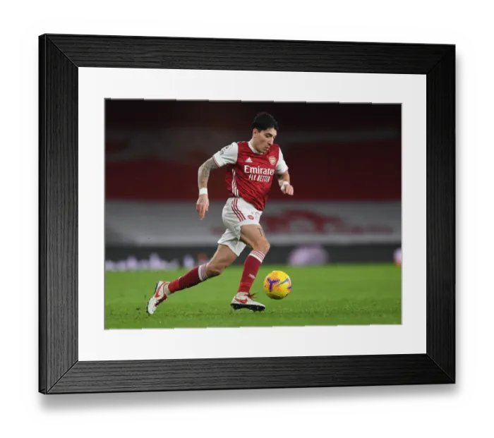 Framed Print : Arsenal's Bellerin in Action against Burnley in the Premier League (2020-21)